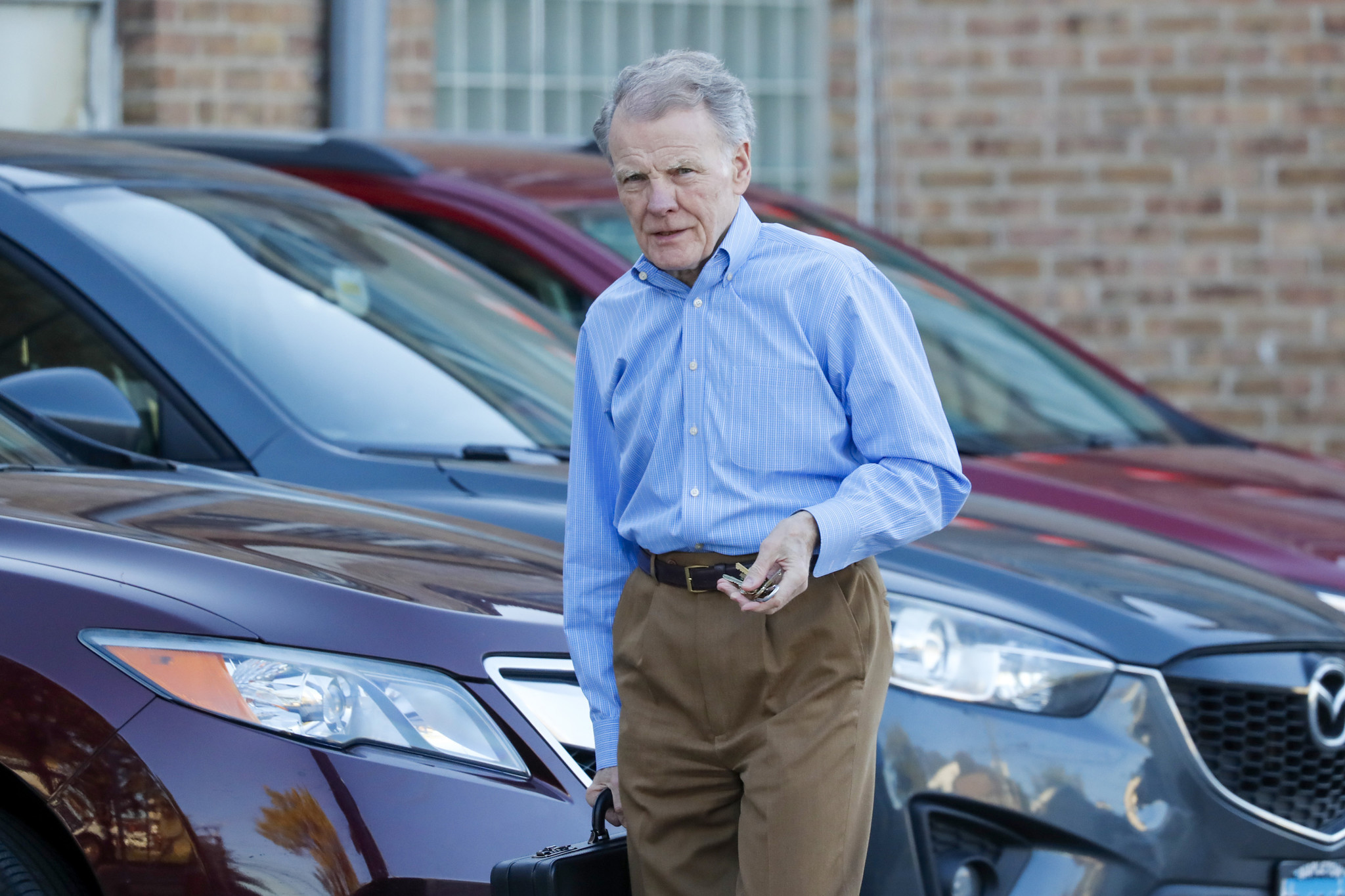 Former Illinois Speaker of the House Michael Madigan arrives to...