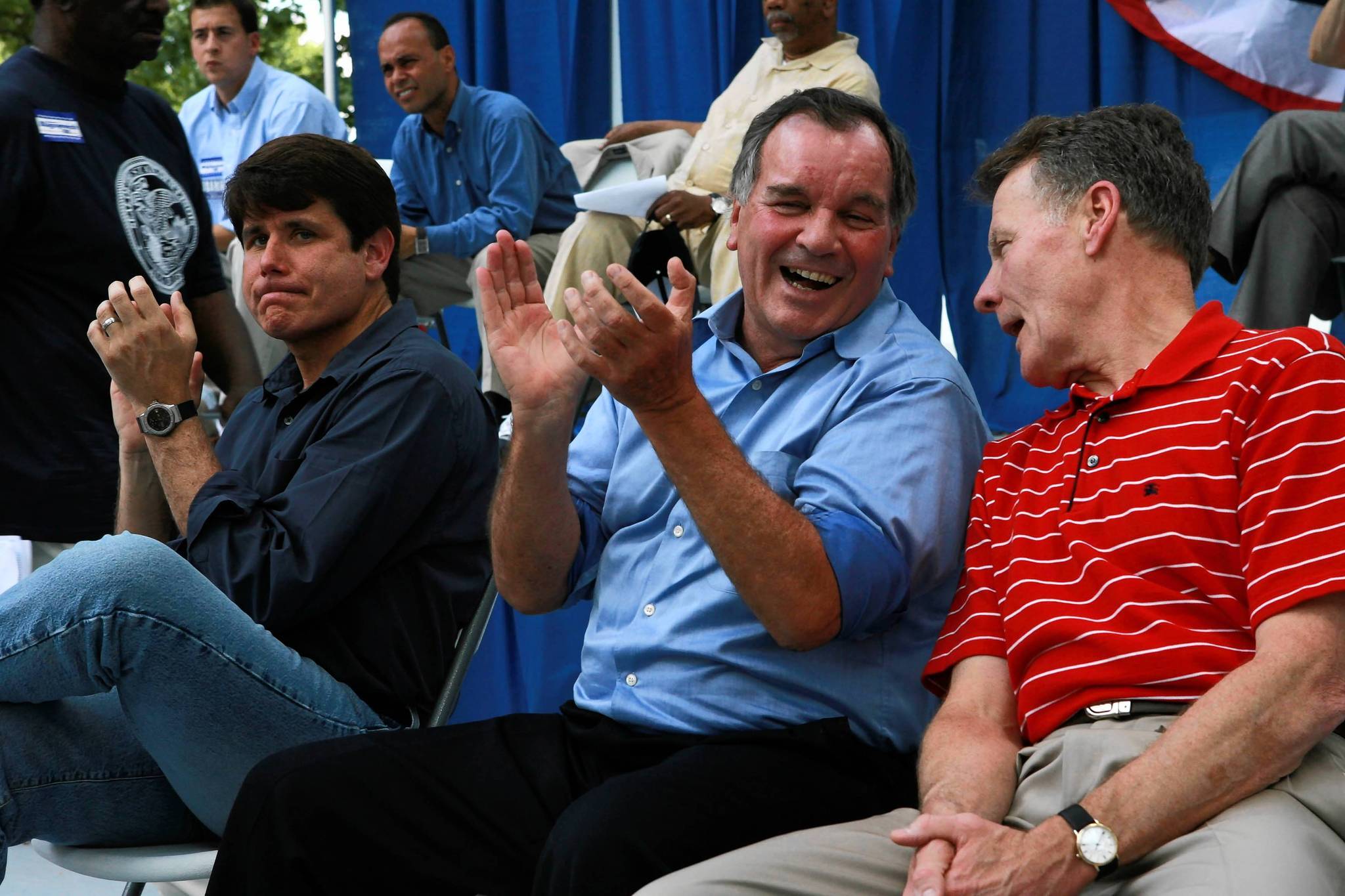 Gov. Rod Blagojevich, from left, Chicago Mayor Richard M. Daley...