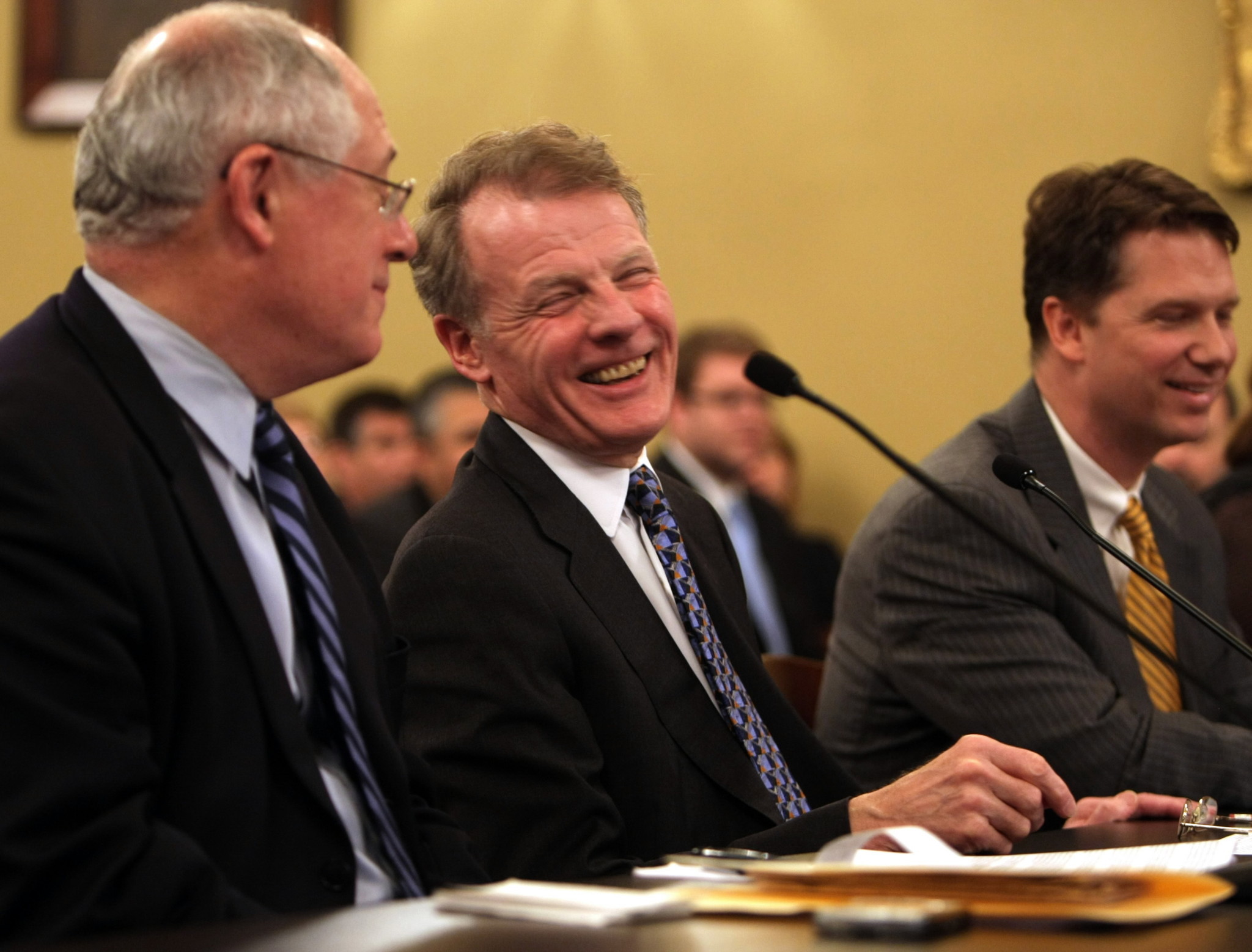 Gov. Pat Quinn, left, and House Speaker Michael Madigan testify...