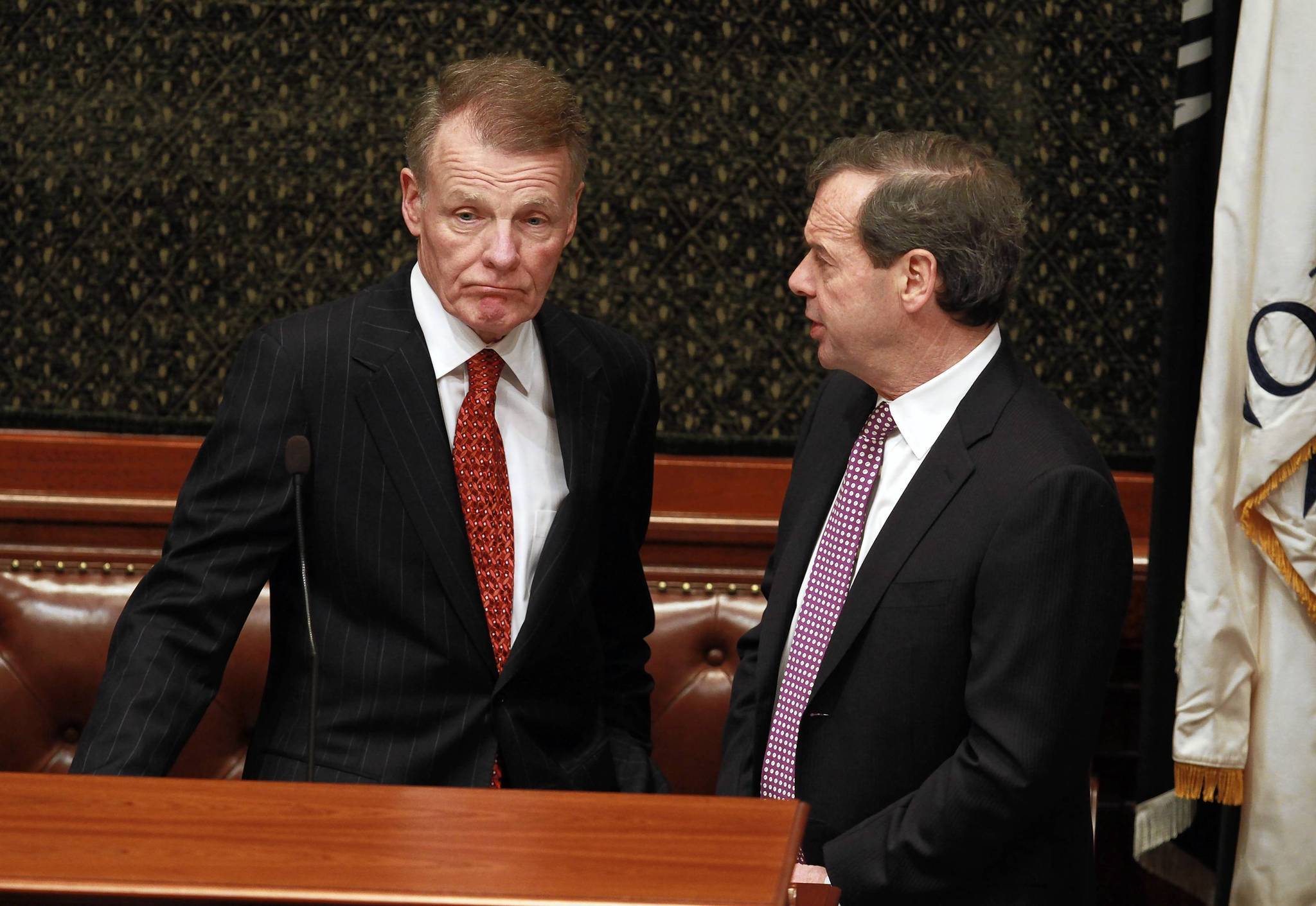 House Speaker Michael Madigan, left, and Senate President John Cullerton...