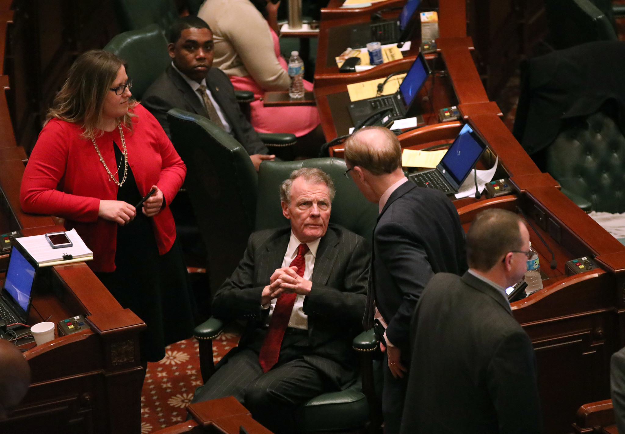 House Speaker Michael Madigan in the State Capitol building in...