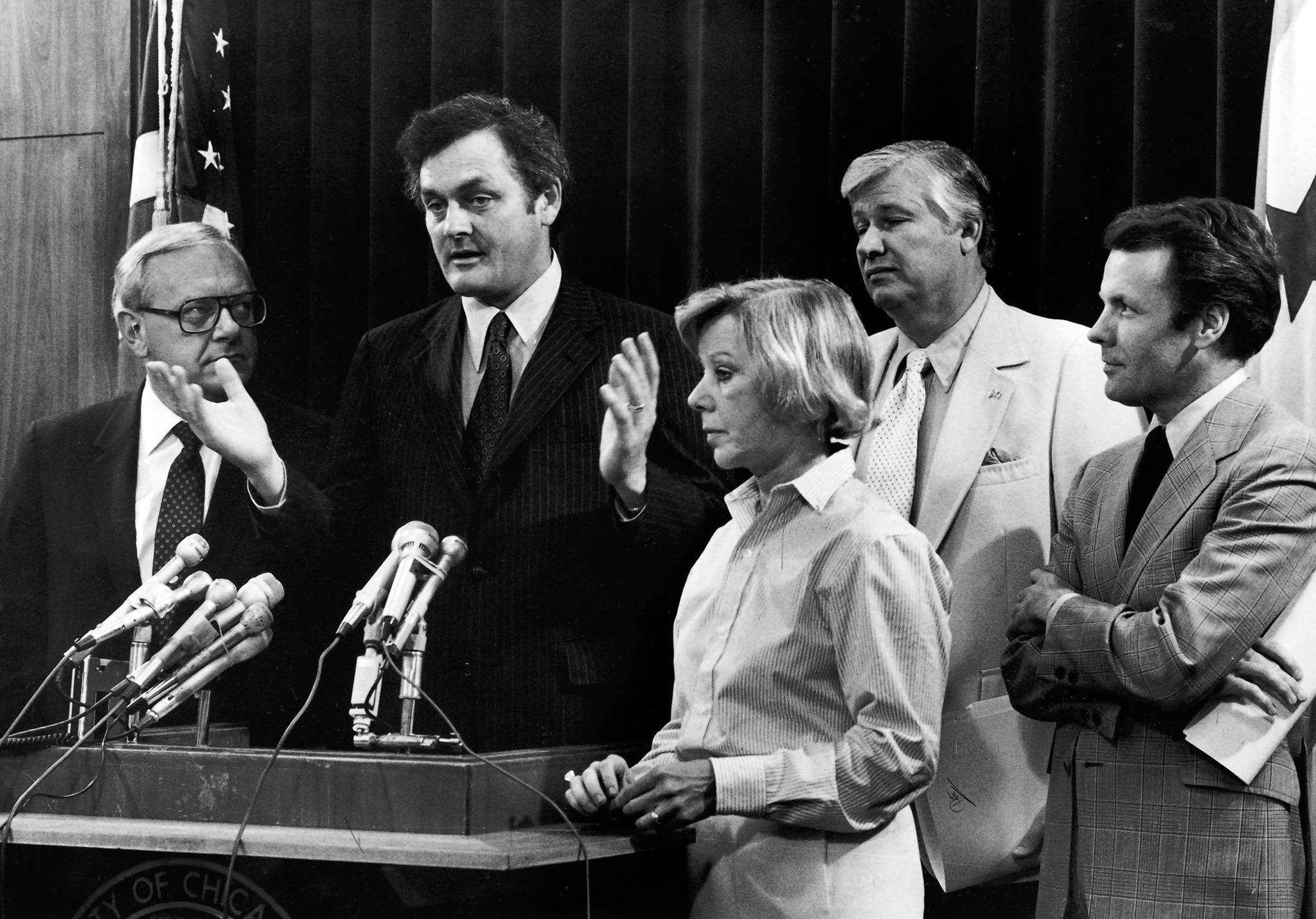 House Speaker George Ryan, from left, Senate President Phillip Rock,...